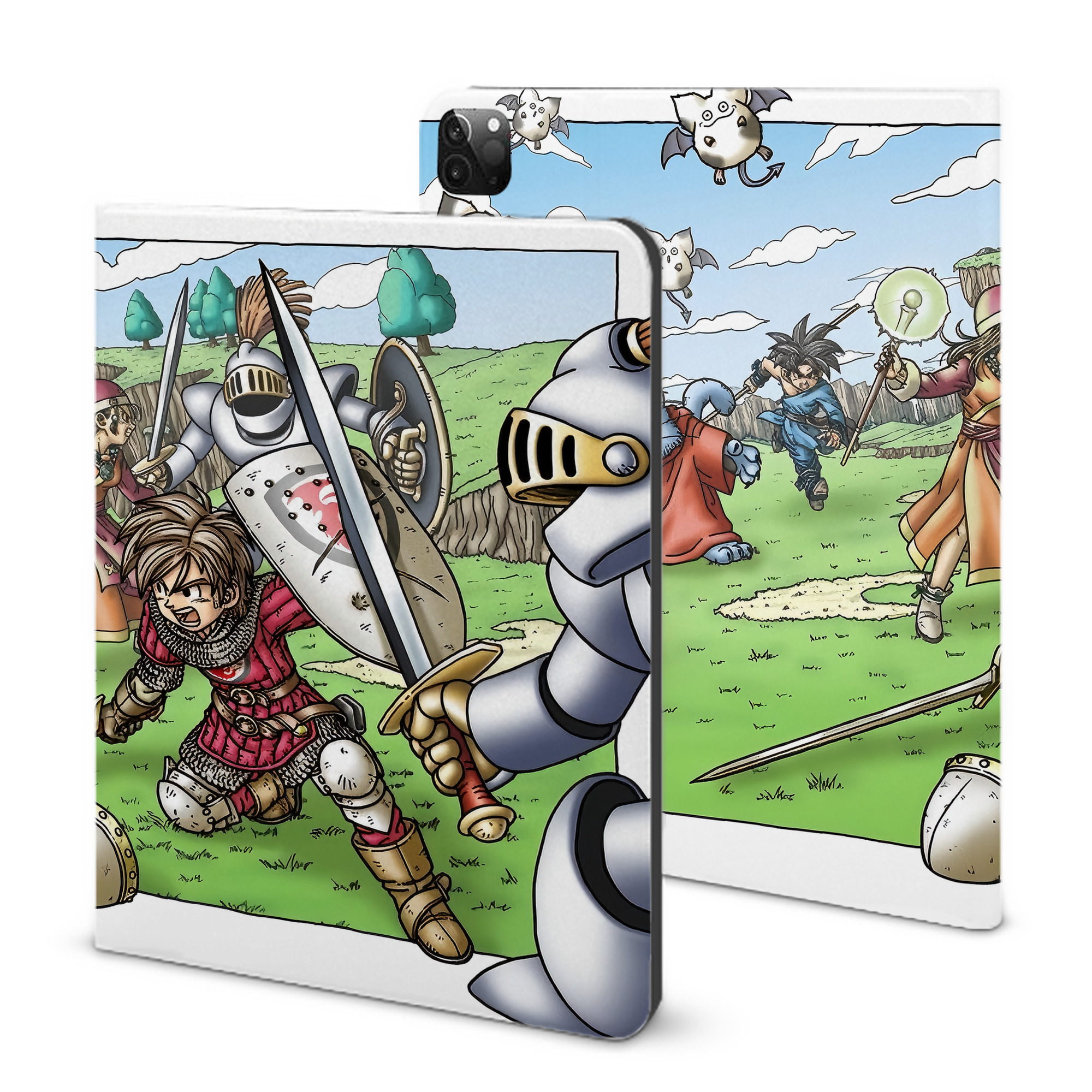 （画像用） ドラゴンクエスト Doragon Kuesuto Dragon Quest IPadケース ペンホルダー付き ブックスタイルデザイン